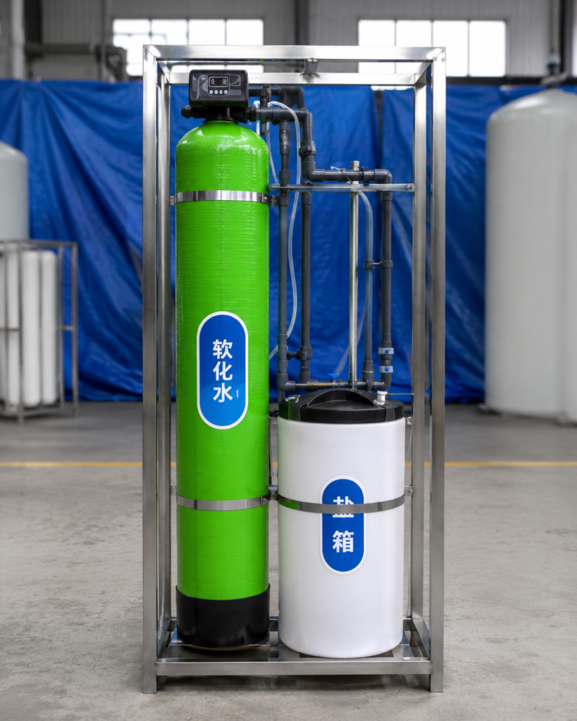 Industrial Duplex Water Softener System with Automatic Twin FRP Tanks