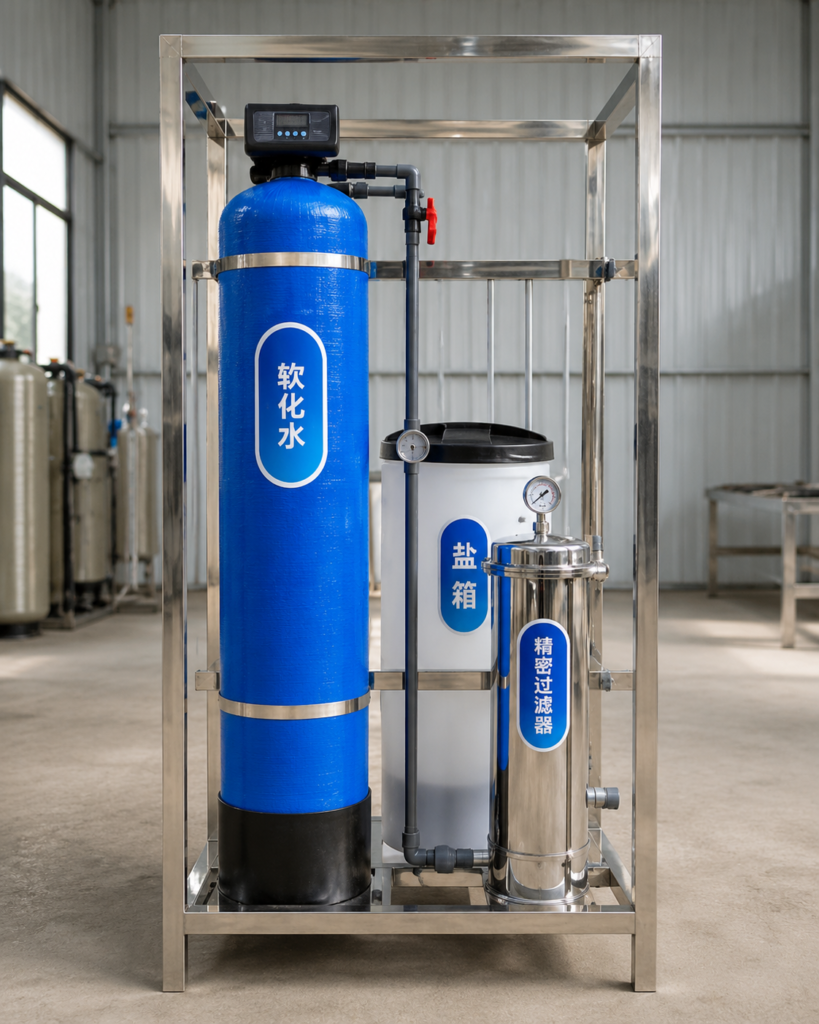 Industrial Duplex Water Softener System with Automatic Twin FRP Tanks