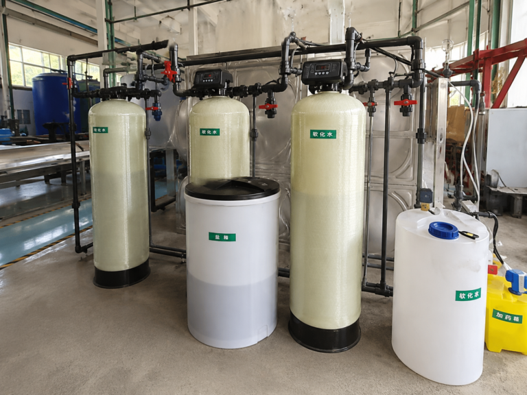 Industrial Duplex Water Softener System with Automatic Twin FRP Tanks
