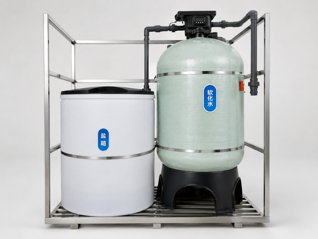 Industrial Duplex Water Softener System with Automatic Twin FRP Tanks