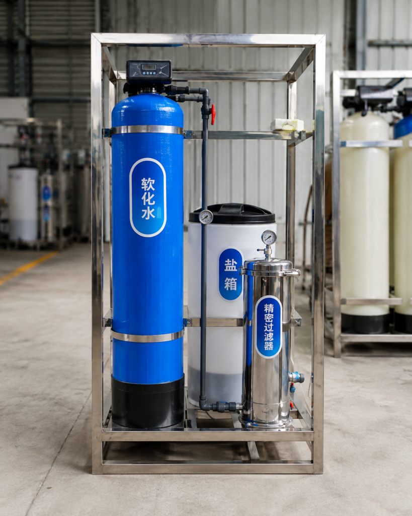 Industrial Duplex Water Softener System with Automatic Twin FRP Tanks