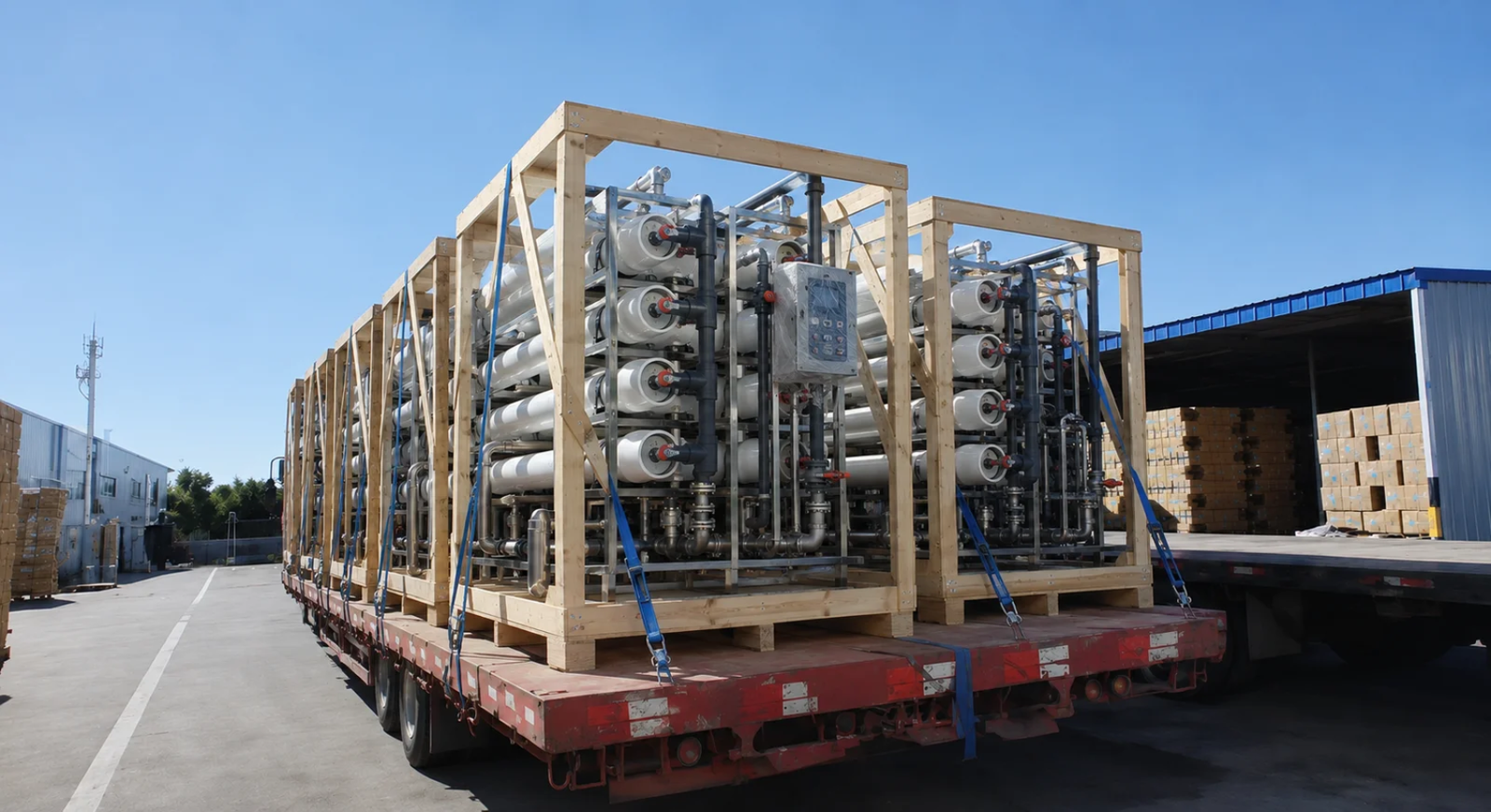 Water treatment system installation at an international project site
